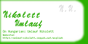 nikolett umlauf business card